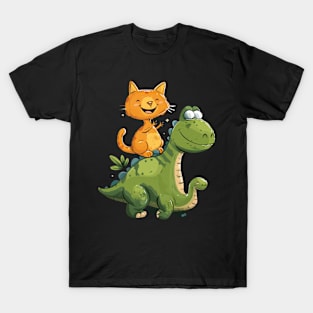 Cat Dinosaur Encounter T-Shirt